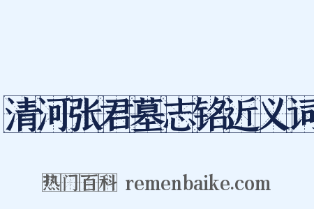 清河张君墓志铭近义词是什么意思的图片
